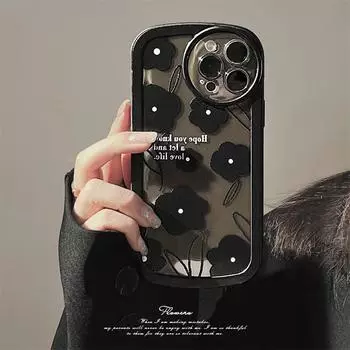 Для Iphone 11 12 13 14 Promax чехол для телефона Роскошный черный холодный черный цветочный силиконовый мягкий чехол с защитой от падения для Iphone Xr X 1076 For iphone 12 Pro