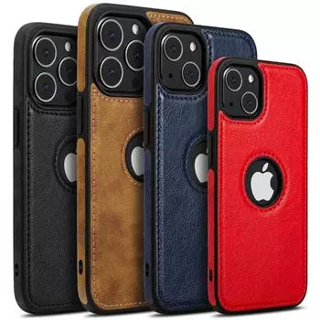Для IPhone 13 12 11 Pro Max 12 13 Mini XR XS X 8 7 6S Plus SE 2020 тонкий чехол из искусственной кожи с отверстием для логотипа, мягкая силиконовая противоударная задняя крышка for iPhone 6 6S коричневый