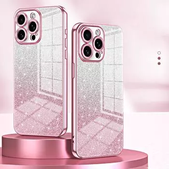 Для Iphone 15 14 13 12 Pro Max 11 противоударный блестящий ТПУ покрытие сплошной цвет мягкий чехол iPhone 15 чёрный