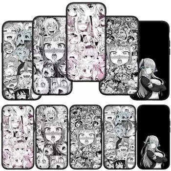 для iPhone 15 14 Xiaomi Redmi Note 13 12 11 Pro Max X 8 7 XR Samsung Galaxy A15 S24 S23 A05 Huawei OPPO A17 Ahegaos Hentai Manga Anime Girl Waifu чехол for Xiaomi Poco C40 экрю