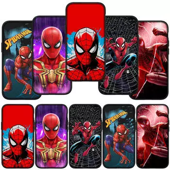 для iPhone 15 14 Xiaomi Redmi Note 13 12 11 Pro Max X 8 7 XR Samsung Galaxy A24 A15 A05 S24 S23 Huawei OPPO A38 Spider Marvel Man SpiderMan чехол для телефона
