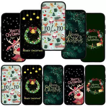для iPhone 15 14 Xiaomi Redmi Note 13 12 11 Pro Max X 8 7 9 XR Samsung Galaxy A24 A15 S24 S23 Huawei OPPO A38 Snow Merry Christmas Tree Deer Подарочный чехол for Huawei Mate 20 Lite болюс