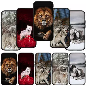 для iPhone 15 14 Xiaomi Redmi Note 13 12 11 Pro Max X 8 7 XR Samsung Galaxy A15 S24 S23 A05 Huawei P20 P30 OPPO A17 A16 A38 чехол для телефона Wild Wolf Cover