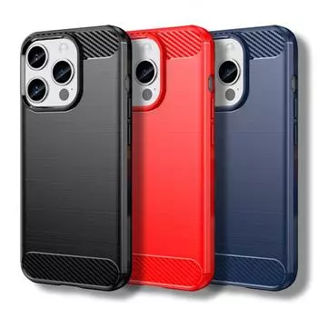 Для iPhone 15 Pro Чехол iPhone 11 12 13 14 15 Pro Чехол из углеродного волокна Противоударный силиконовый бампер для iPhone 11 12 13 14 15 Pro Max iPhone 15 Pro чёрный