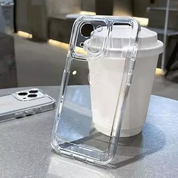 Для iPhone 16 15 Pro Max 14 Plus 13 12 Mini 11 Xs Max Xr Xs X 8 7 Plus Love Heart противоударный мягкий силиконовый прозрачный защитный чехол для линз iPhone 15 чёрный