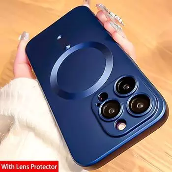 Для iPhone 15 Pro Max для Magsafe беспроводной зарядный чехол для iPhone 14 13 12 11 Pro Max 15 Plus роскошный металлический текстурный чехол для телефона For iPhone 15 ProMax серебряный