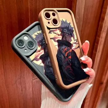 Для iPhone 16 15 14 13 12 11 Pro Max XS Max XR X SE 8 7 Tattoo Uzumaki Naruto Pattern Мягкий силиконовый защитный чехол для телефона на всю линзу iPhone 15 Plus чёрный
