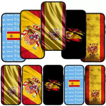для iPhone 16 15 X XR Samsung Galaxy S24 S23 A16 A06 A06 14C Xiaomi Redmi Note 13 12 11 Pro Max 9 14 Plus Huawei OPPO Флаг Испании желтый красный чехол для телефона for Samsung Galaxy A10 аэро