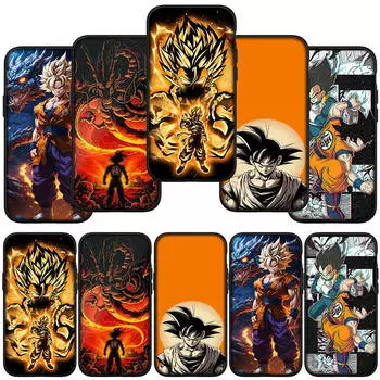 для iPhone 16 15 X XR Samsung Galaxy S24 S23 A16 A06 14CXiaomi Redmi Note 13 12 11 Pro Max 9 14 Plus Huawei OPPO Dragon Ball Goku Super Phone Case for Redmi 10C экрю