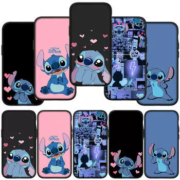 для iPhone 16 15 Xiaomi Redmi Note 13 12 11 Pro Max X 9 14 Plus XR Samsung Galaxy A15 S24 S23 Huawei OPPO розовый синий Лило аниме Стич телефон чехол for Samsung Galaxy A55 5G аэро