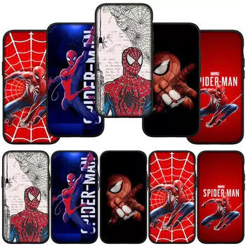 для iPhone 16 15 Xiaomi Redmi Note 13 12 11 Pro Max X 9 14 Plus XR Samsung Galaxy A15 S24 S23 Huawei OPPO SpiderMan Marvel Spider Man чехол для телефона for Redmi 14C 4G экрю