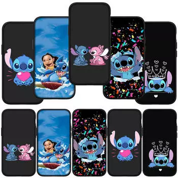 для iPhone 16 15 Xiaomi Redmi Note 13 12 11 Pro Max X 9 14 XR Samsung Galaxy A16 S24 S23 Plus Huawei OPPO черный синий Лило Стич комиксы телефон чехол for Samsung Galaxy A54 5G аэро