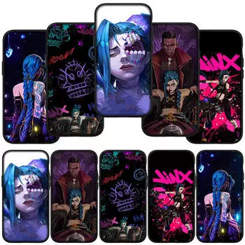 для iPhone 16 15 Xiaomi Redmi Note 13 12 11 Pro Max X 9 14 Plus XR Samsung Galaxy S24 S23 9C Huawei OPPO Чехол Arcanes Poster Jinx Vi Jayce Чехол для телефона for iPhone X аэро