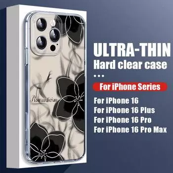 Для iPhone 16 Plus 15 14 Pro 12 13 Pro Max 11 ударопрочный цветной узор бабочки жесткий ПК прозрачный тонкий защитный чехол для объектива телефона чехол iPhone16