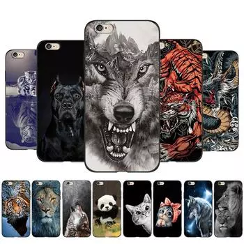 Для iPhone 5s 5 s se 2016 4.0 ; Чехол для телефона Чехол на Apple iPhone 6s 6 s plus Funda бампер черный чехол tpu лев волк тигр дракон iphone 5 5S