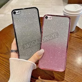 Для IPhone 6 Plus Чехол Гальванический Мягкий Блеск ТПУ Задняя Крышка Мобильного Телефона IPhone 6s Plus Чехол Для Телефона Для Девочек и Женщин IPhone 6s Plus чёрный
