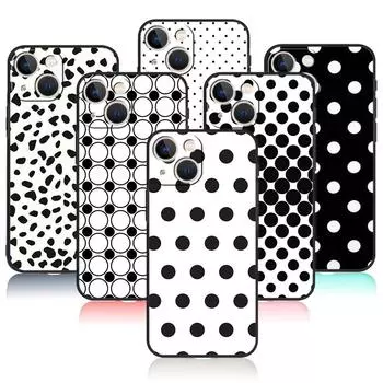Для iPhone 7 12 14 8 Plus XR 13 Pro Max X 11 XS 5 6S 6 SE2022 5S SE2 Mini смартфон черный и белый горошек чехол для телефона iPhone 14