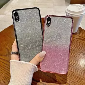 Для IPhone X Чехол Гальваника Мягкий Блеск ТПУ Задняя Крышка Мобильного Телефона IPhone XS Чехол Для Телефона Для Девочек Женщин IPhone XS чёрный