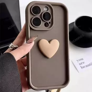 Для iPhone X Xr 7 8 6 Plus SE милый силиконовый чехол с сердечком для iPhone 15 14 13 12 11 Pro Max Mini женский матовый задний чехол 15pro for iphone 15 белый