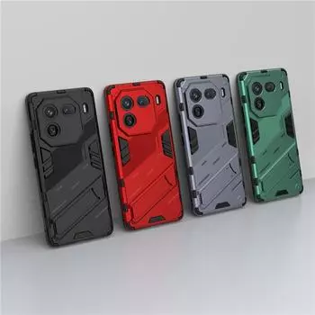 Для IQOO 12 Pro Чехол Для Vivo IQOO 8 9 9T 10 11 12 Pro Чехол Панк-броня Ударопрочный Жесткий Резиновый Кронштейн Бампер Для IQOO 12 Pro For IQOO 12 Pro