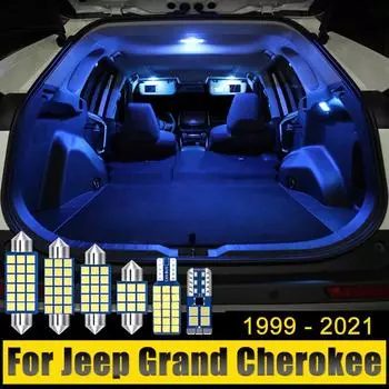 Для Jeep Grand Cherokee WJ WK WK2 1999-2018 2019 2020 2024 светодиодные автомобильные плафоны для чтения, лампы для перчаточного ящика, багажника, зеркала заднего вида WK2 (2011-2021)11pcs белый