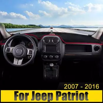 Для Jeep Patriot 2007-2009 2010 2011 2012 2013 2014 2015 2016 Чехол на приборную панель автомобиля, защищающий от света, коврики с защитой от ультрафиолета, нескользящие коврики чёрный