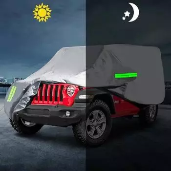 Для JEEP Wrangler JK JL 2-дверный / 4-дверный 2007-2020 водонепроницаемый полный автомобильный чехол ветрозащитный снегонепроницаемый УФ-защита для улицы и дома