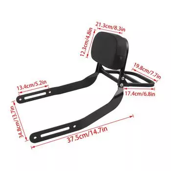 Для Kawasaki ELIMINATOR SE 500 450 E500 E450 2025 2025 Мотоцикл Задний пассажирский съемный спинка Sissy Bar с подушкой чёрный