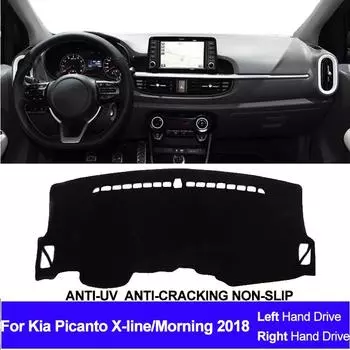 Для Kia Picanto X-line/Morn 2018, чехол для приборной панели автомобиля, коврик для приборной панели, коврик для ковра, авто коврик, козырек от солнца left black