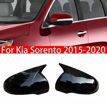 Для Kia Sorento 2015-автомобильное боковое зеркало заднего вида, крышка крыла, внешняя дверь, чехол заднего вида, накладка, наклейка из углеродного волокна, черный Gloss Black