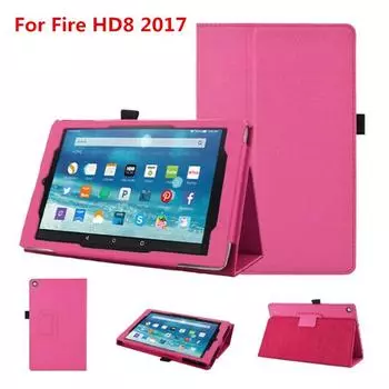 Для Kindle Fire HD 8 2020, HD8 2017, HD8 2020 plus 8-дюймовый чехол для планшета с кронштейном, складной подставкой, откидной модный кожаный чехол HD8 2020 2022 красный