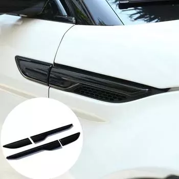 Для Land Rover Range Rover Evoque 2012-2017 Fender Side Air Vent Outlet Cover Отделка Декоративная Наклейка Глянцевый Черный Автомобильный Аксессуар чёрный