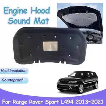Для Land Rover Range Rover Sport L494 2013~2024 звукоизоляция капота двигателя автомобильный теплоизоляционный хлопковый чехол подкладка аксессуары для интерьера