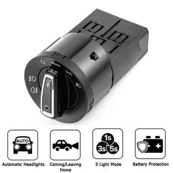 Для Lavida Jetta Bora Polo Passat B5 Автоматический переключатель фар VW Up Light Switch Противотуманные фары Переключатель управления фарами Golf 4