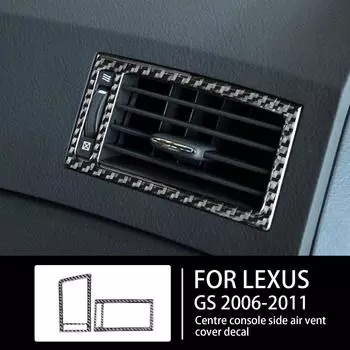 Для Lexus GS 2006-2011 центральная консоль боковое вентиляционное отверстие крышка накладка наклейка наклейка из углеродного волокна интерьер автомобиля LHD
