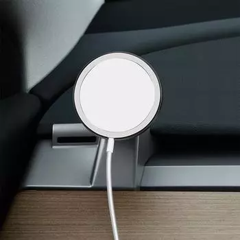 Для MagSafe Wireless Fast Charger Магнитный держатель для телефона с GPS-навигацией Кронштейн для крепления на приборную панель автомобиля для Tesla Model 3/Y CHINA