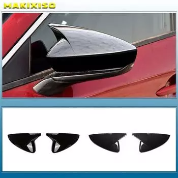 Для Mazda3 Mazda 3 axela карбоновые чехлы для зеркал заднего вида автомобиля Shell Rearview Mirror Edge Guards Cover Bright black