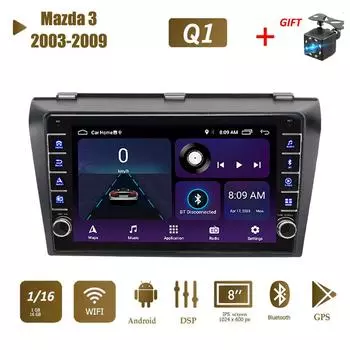 Для Mazda 3 2003-2009 с кнопкой Android автомобильный радиоприемник мультимедийный плеер навигация стерео GPS 2 Din 1 + 16 ГБ 1+16GB