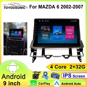 Для Mazda 6 2002 2003 2004 2005 2006 2007 2008 Android Auto Wireless Carplay Мультимедийный Видео Плеер WIFI Автомобильное Радио GPS 4 core 1GB+32GB carplay