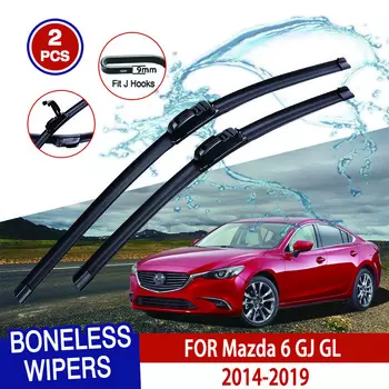Для Mazda 6 GJ GL 2014-2019 автомобильный стеклоочиститель U-образный мягкий резиновый бескаркасный без кронштейна HD автомобильные дворники 24 +18