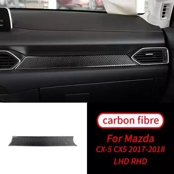 Для Mazda CX-5 2017-2018 1 шт. настоящее углеродное волокно второй пилот полосатая отделка приборной панели аксессуары для салона автомобиля салон автомобиля