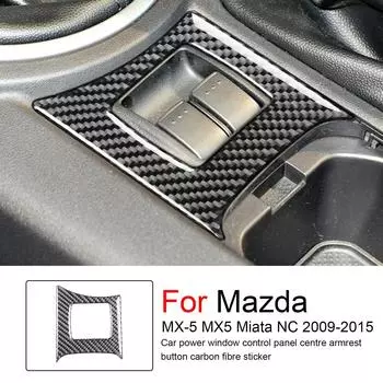 Для Mazda MX-5 MX5 Miata NC 2009-2015 Автомобильная панель управления стеклоподъемниками, центральная кнопка подлокотника, наклейка из углеродного волокна, автоаксессуары