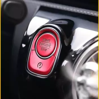 Для Mercedes Benz AB CLA GLB GLA Class W177 V177 W247 C118 W118 X247 H247 AMG A35 A45 Кнопка запуска и остановки двигателя автомобиля Отделка крышки красный