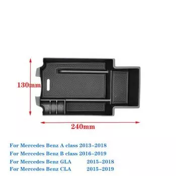 Для Mercedes Benz AB Class GLA CLA 2013-2016 2017 автомобильный подлокотник для центральной консоли, ящик для хранения, лоток-органайзер