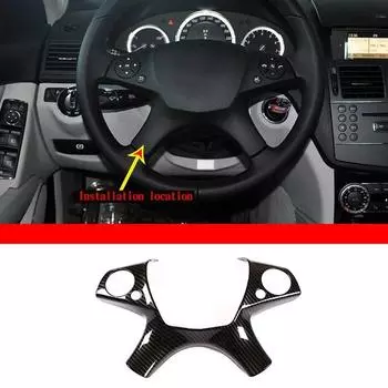 Для Mercedes-Benz C-Class E-Class W204 W212 2007-2013 ABS углеродное волокно рулевое колесо декоративная крышка наклейка автомобиля B