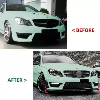 Для Mercedes Benz C Class W204 S204 C63 AMG 2011-2014 передний бампер сплиттер автомобильный диффузор спойлер лезвие кузовной комплект защита