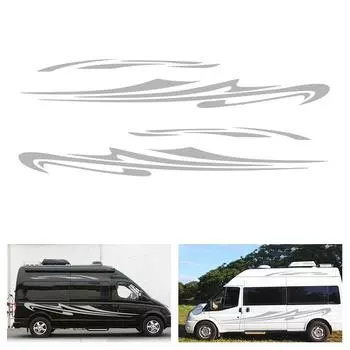 Для Mercedes Sprinter Car Длинные боковые полосы Наклейки ПВХ Авто DIY Спортивный стиль Украшения Наклейка Автомобили Автомобильные аксессуары