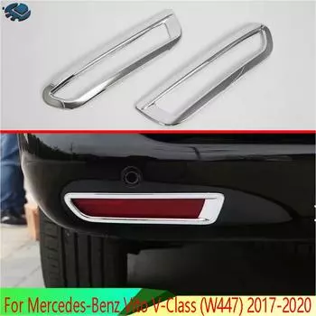 Для Мерседес-Бенц Вито (W447) V-Class 2017 - Хромированный задний отражатель из АБС-пластика, противотуманный фонарь, накладка на лампу, рамка, стильный декор