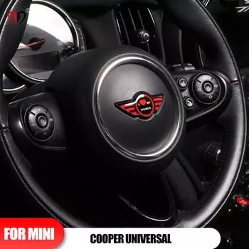 Для Mini Cooper F55 F56 R55 R60 универсальные наклейки на панель рулевого колеса автомобиля 3D центральные внутренние эпоксидные наклейки авто розы красного