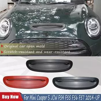 Для Mini Cooper S JCW F54 F55 F56 F57 2014-UP Узор из углеродного волокна Передний капот двигателя Вентиляционный совок Крышка воздуховыпускного отверстия красный